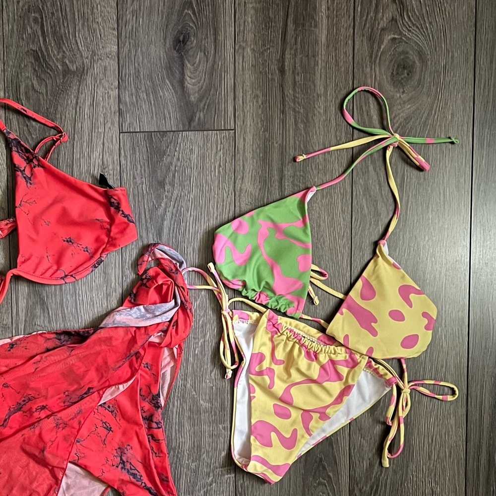 CIDER bikini set 2 pcs | size M/L string bikini yellow pink green multicolor 👙